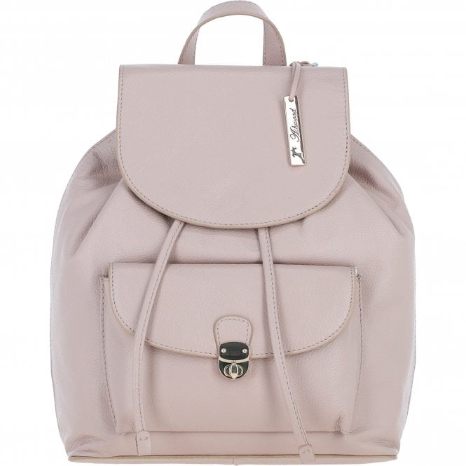 Ashwood Genuine Leather Compact Backpack Beige: Y-57