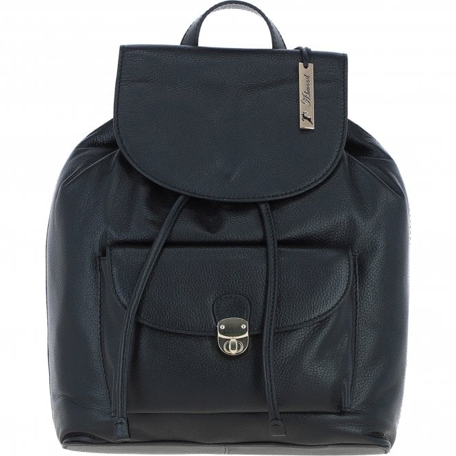 Ashwood Genuine Leather Compact Backpack Black: Y-57