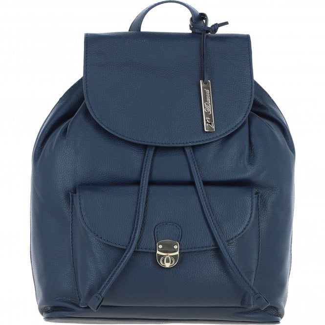 Ashwood Genuine Leather Compact Backpack Navy: Y-57