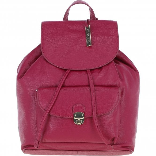 Ashwood Genuine Leather Compact Backpack Raspberry: Y-57