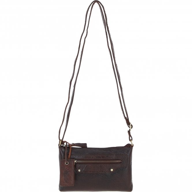 Ashwood Genuine Leather Crossbody Bag Brandy: G-15