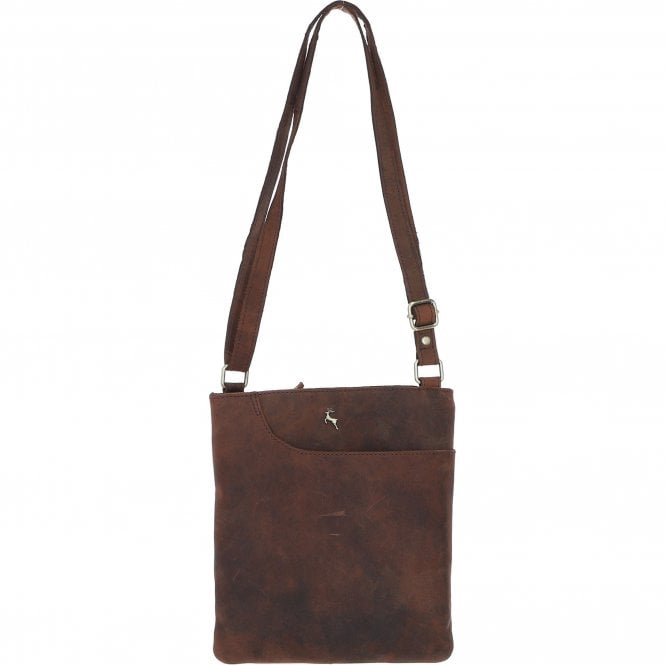 Ashwood Genuine Leather Crossbody Bag Mud/brown: ELA 1497
