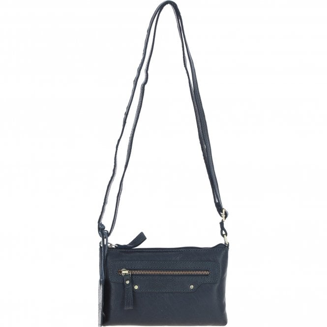 Ashwood Genuine Leather Crossbody Bag Navy: G-15