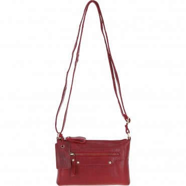Ashwood Genuine Leather Crossbody Bag Red: G-15