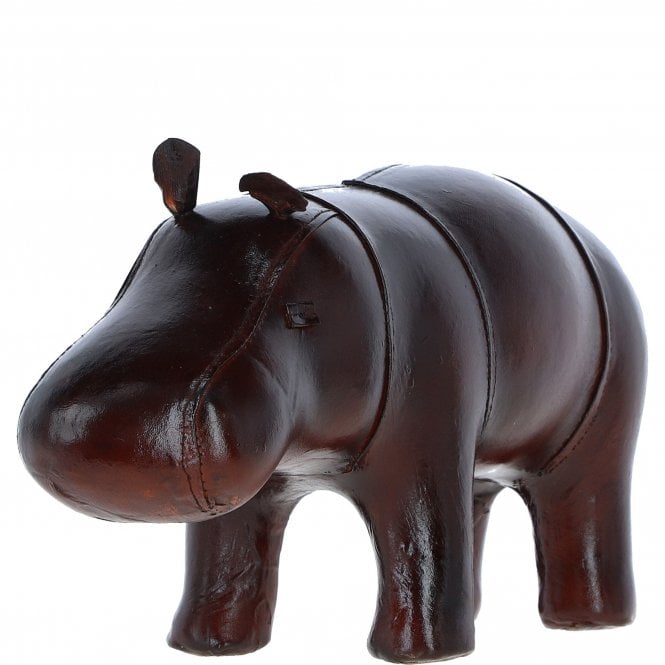 Ashwood Handcrafted Leather Hippo Decorative Ornament Chestnut: LF-169