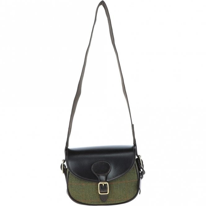 Ashwood Heritage Handcrafted 100 Capacity Leather & Tweed Cartridge Bag: Madox