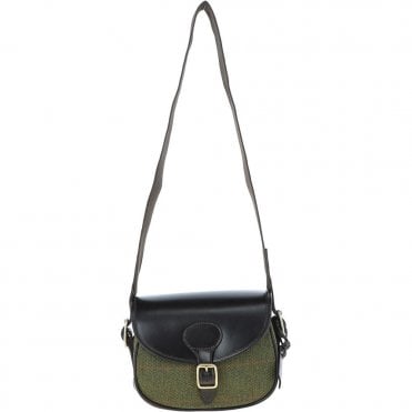 Heritage Handcrafted 100 Capacity Leather & Tweed Cartridge Bag: Madox