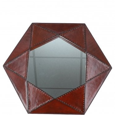 Ashwood Hexagon Mirror Chestnut :LF-144