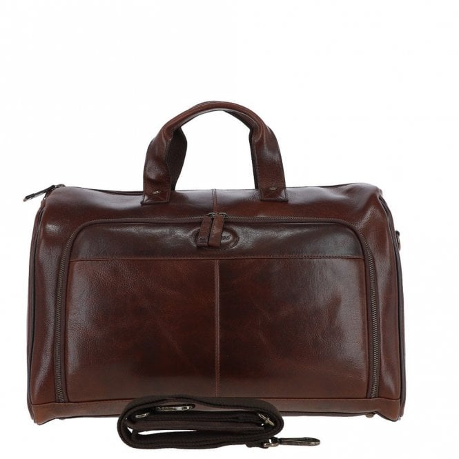 Ashwood Hi Veg Leather Flight-Cabin Weekend Holdall Tempo Brown : 8150