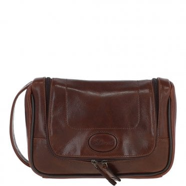Ashwood Hi Veg Leather Hanging Wash Bag Tempo Brown : 8140