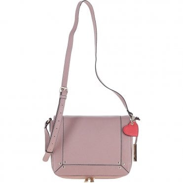 Ashwood Ladies Flap Over Leather Shoulder Bag Wood Rose: J-14