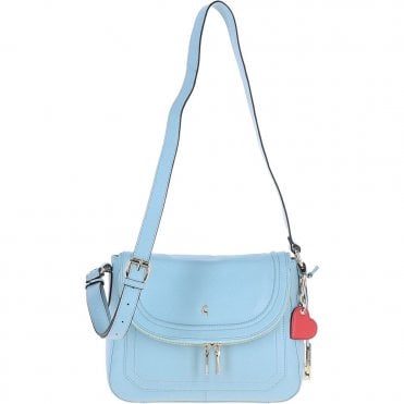 Ashwood Ladies Large Flap Over Leather Shoulder Bag Winter Sky: J-16