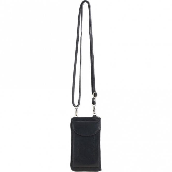 Ashwood Ladies Leather Phonebag/Purse Black: T-80