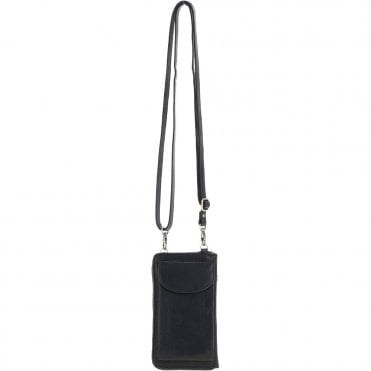 Ashwood Ladies Leather Phonebag/Purse Black: T-80