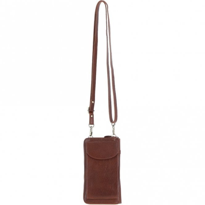 Ashwood Ladies Leather Phonebag/Purse Chestnut: T-80