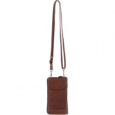 Ashwood Ladies Leather Phonebag/Purse Chestnut: T-80