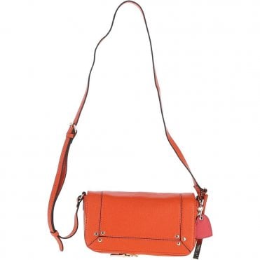 Ashwood Ladies Small Flap Over Leather Shoulder Bag Mandarin: J-15