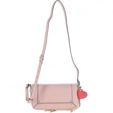 Ashwood Ladies Small Flap Over Leather Shoulder Bag Peach Whip: J-15