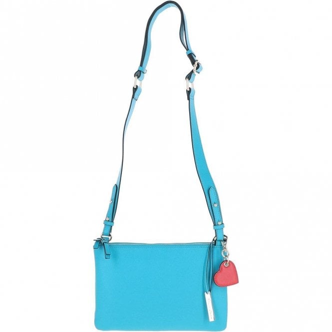 Ashwood Ladies Two Sections Leather Shoulder Bag Blue Atoll: J-18