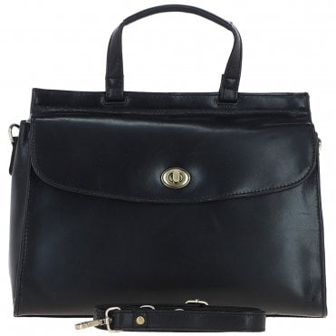 Ashwood Large Leather Grab Bag Black: V-84