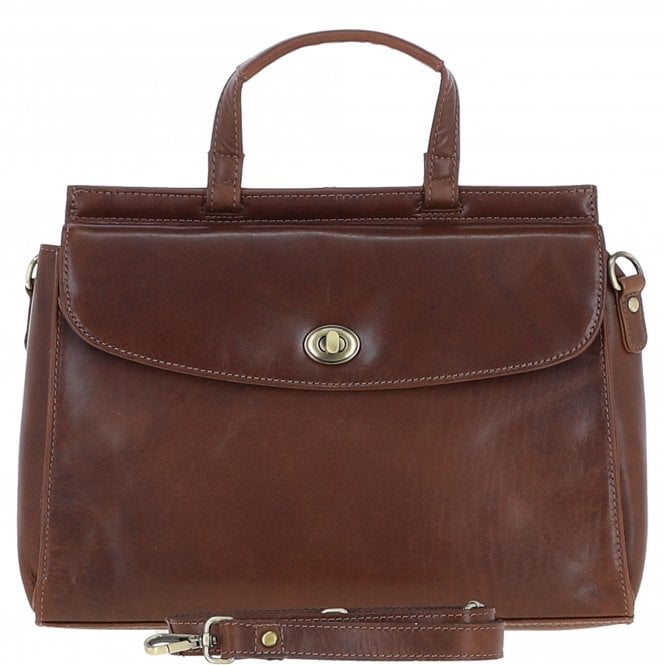 Ashwood Large Leather Grab Bag Brown: V-84