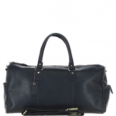 Large Leather Holdall Black: K-48