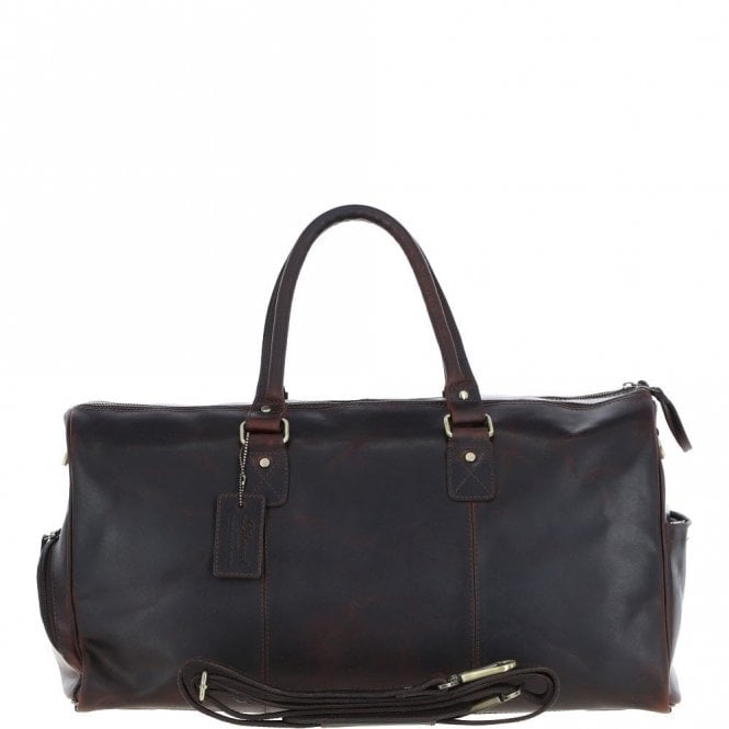 Ashwood Large Leather Holdall Brown: K-48