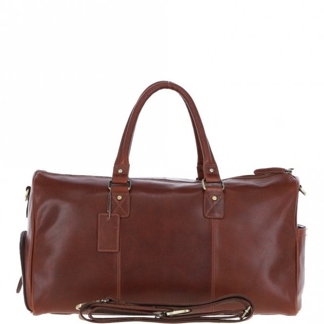 Ashwood Large Leather Holdall Chestnut: K-48