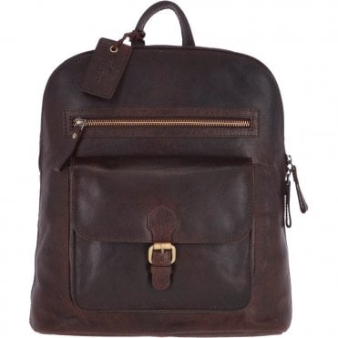 Large Vintage Leather Backpack Brandy  – G28