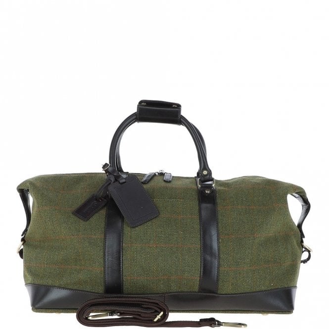 Ashwood Large Vintage Leather Travel Holdall tweed: Marcus