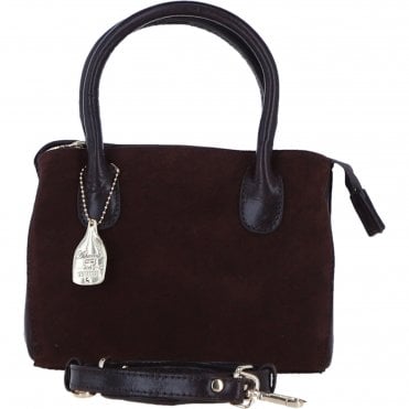 Ashwood Leather and Suede Ladies Handbag with Detachable Crossbody Strap in Brown: S-54