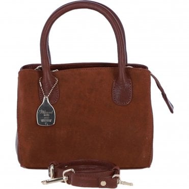 Ashwood Leather and Suede Ladies Handbag with Detachable Crossbody Strap in Tan: S-54