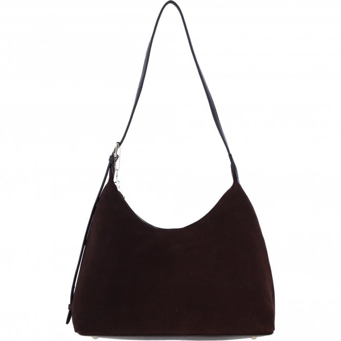 Ashwood Leather and Suede Shoulder Bag with Adjustable Strap Brown: S-53