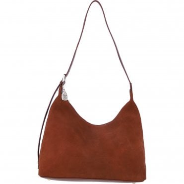 Ashwood Leather and Suede Shoulder Bag with Adjustable Strap Tan: S-53