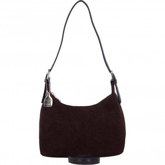 Ashwood Leather and Suede Shoulder Bag with Replaceable Crossbody Strap in Brown: S-52