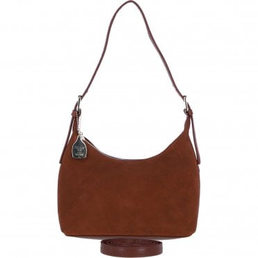 Ashwood Leather and Suede Shoulder Bag with Replaceable Crossbody Strap in Tan: S-52