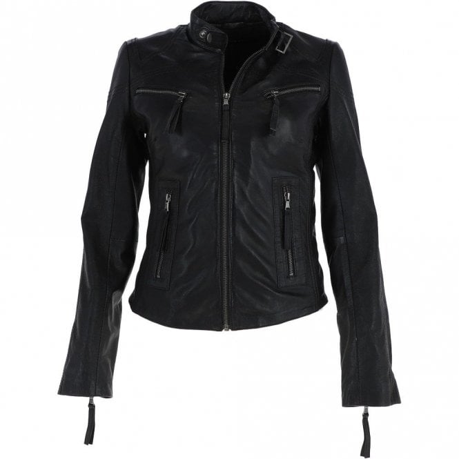 Ashwood Leather Biker Jacket Black : Lola