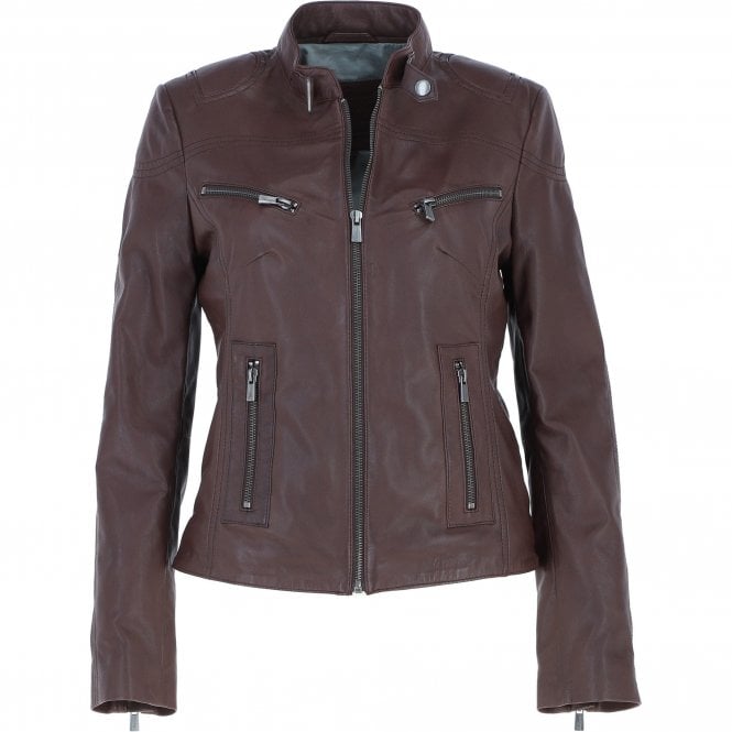 Ashwood Leather Biker Jacket Bordeaux : Lola