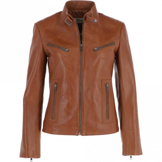 Ashwood Leather Biker Jacket Tan : Lola