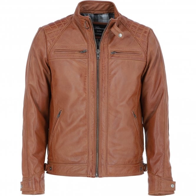 Ashwood Leather Biker Jacket Tan/waxy : 2101