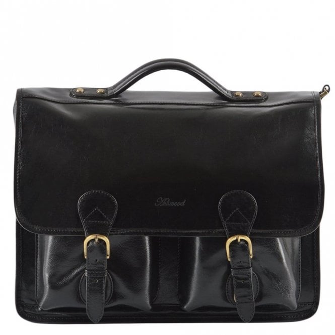 Ashwood Leather Briefcase Black/vt : 8190