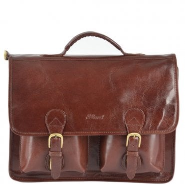 Leather Briefcase Cognac/vt : 8190