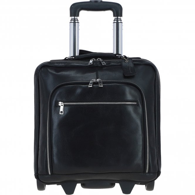 Ashwood Leather Business Trolley Bag Black: PL-51