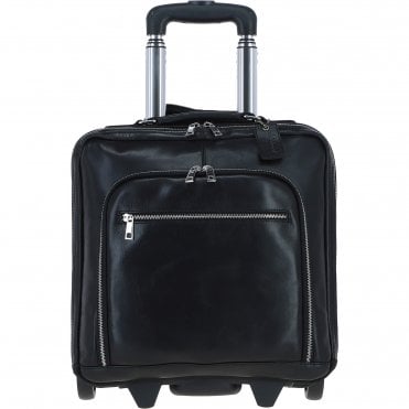 Ashwood Leather Business Trolley Bag Black: PL-51