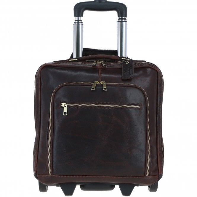Ashwood Leather Business Trolley Bag Brown: PL-51