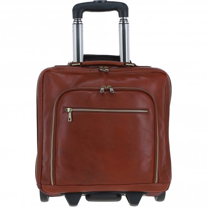 Ashwood Leather Business Trolley Bag Tan: PL-51