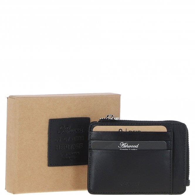 Ashwood Leather Card Holder Black: 1275-VT