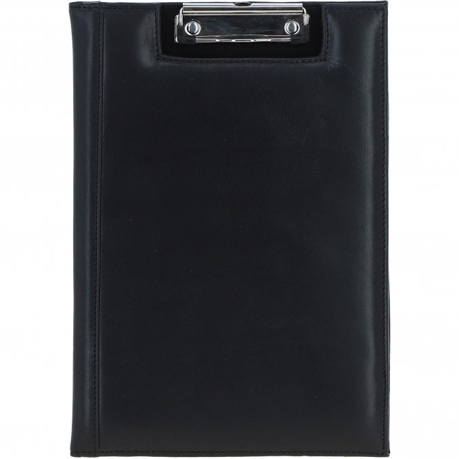 Ashwood Leather Clip Pad Folder Black: PL-40