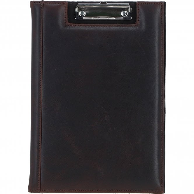 Ashwood Leather Clip Pad Folder Brown: PL-40