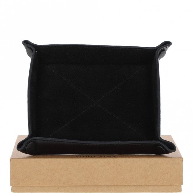 Ashwood Leather Coin Tray Black: GS-1295